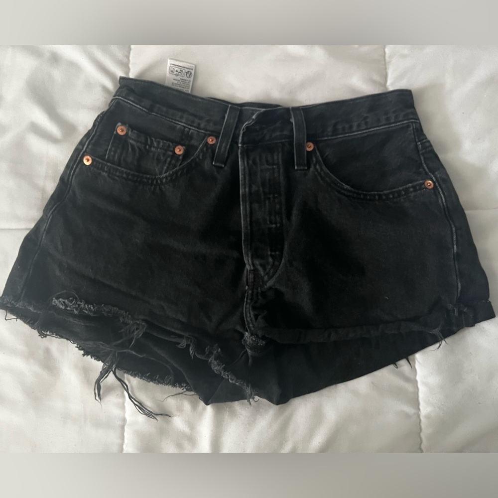 Levi's 501 Black Jean Shorts Classic Denim Style